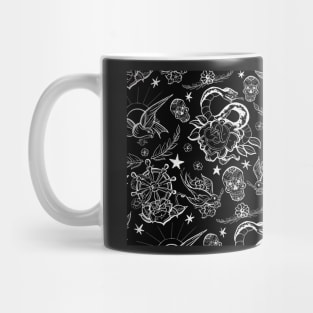 Black and White Inked Alternative Flash Pattern Mug